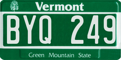 VT license plate BYQ249