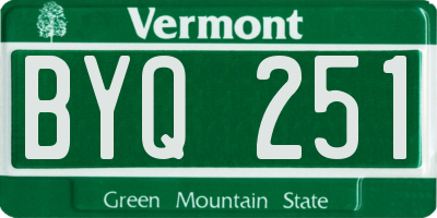VT license plate BYQ251