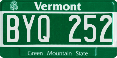 VT license plate BYQ252