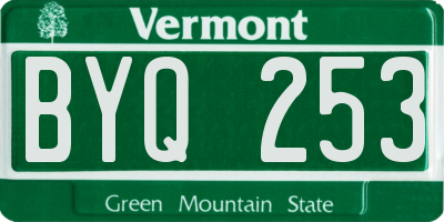 VT license plate BYQ253