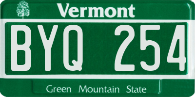 VT license plate BYQ254