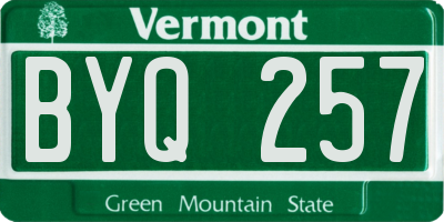 VT license plate BYQ257