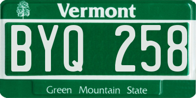 VT license plate BYQ258
