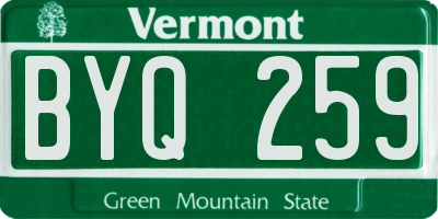 VT license plate BYQ259