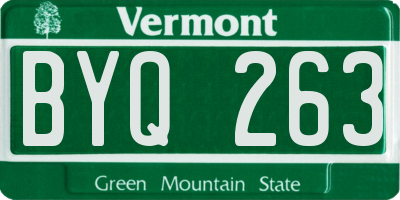 VT license plate BYQ263