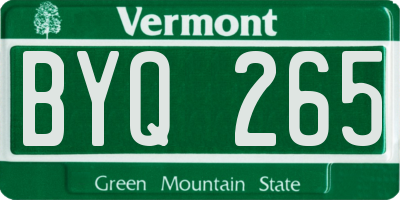 VT license plate BYQ265