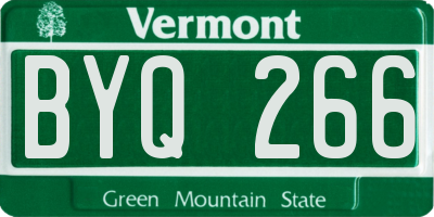 VT license plate BYQ266