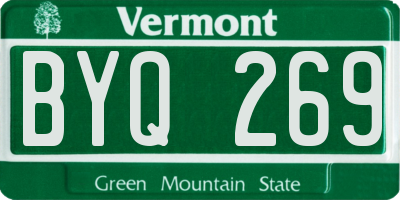 VT license plate BYQ269