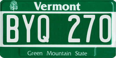 VT license plate BYQ270