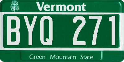 VT license plate BYQ271