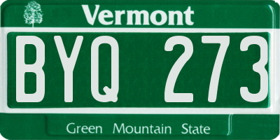 VT license plate BYQ273