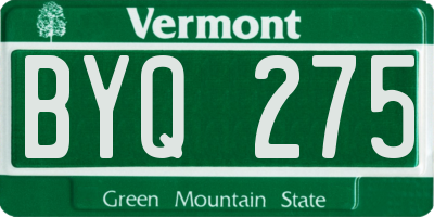 VT license plate BYQ275