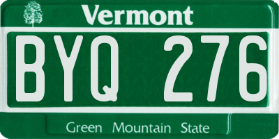 VT license plate BYQ276