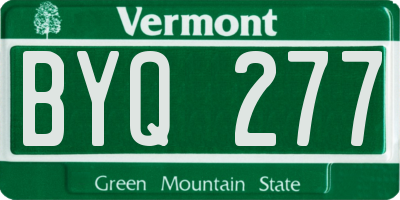 VT license plate BYQ277