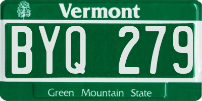 VT license plate BYQ279