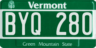 VT license plate BYQ280