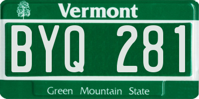 VT license plate BYQ281