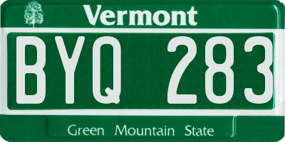 VT license plate BYQ283