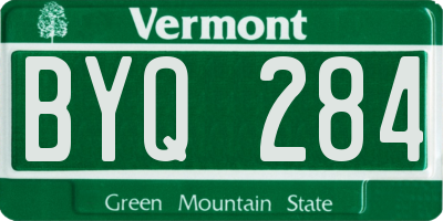 VT license plate BYQ284