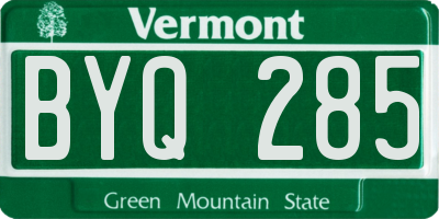 VT license plate BYQ285