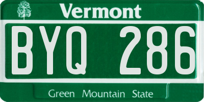 VT license plate BYQ286