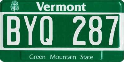 VT license plate BYQ287