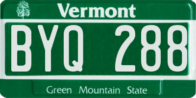 VT license plate BYQ288