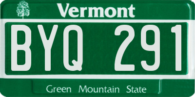 VT license plate BYQ291