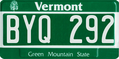 VT license plate BYQ292