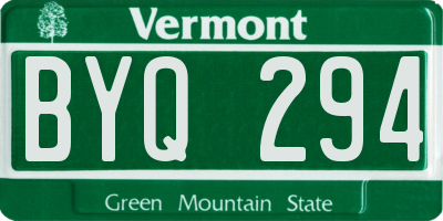 VT license plate BYQ294