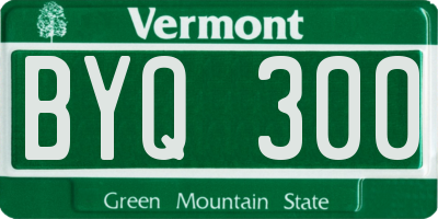 VT license plate BYQ300