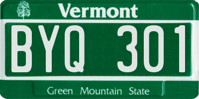 VT license plate BYQ301