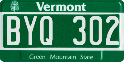VT license plate BYQ302
