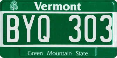VT license plate BYQ303