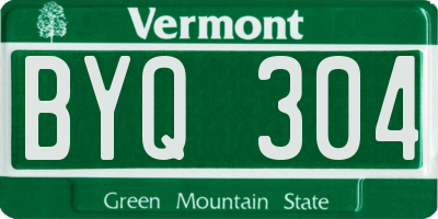 VT license plate BYQ304