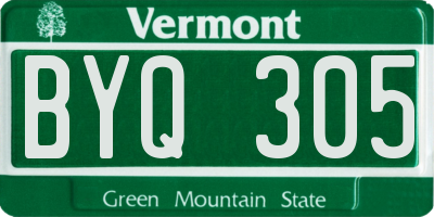 VT license plate BYQ305
