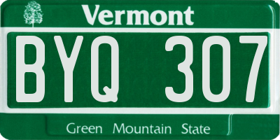 VT license plate BYQ307