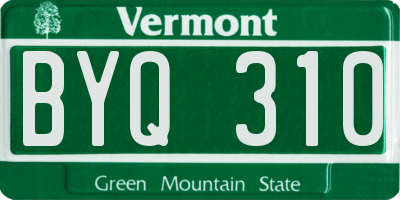 VT license plate BYQ310