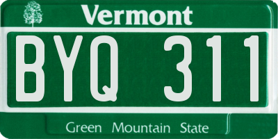 VT license plate BYQ311