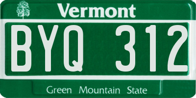 VT license plate BYQ312