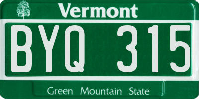 VT license plate BYQ315