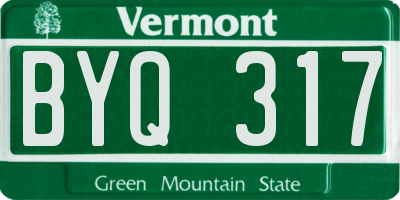 VT license plate BYQ317