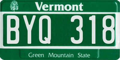 VT license plate BYQ318