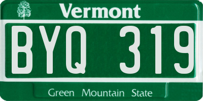 VT license plate BYQ319