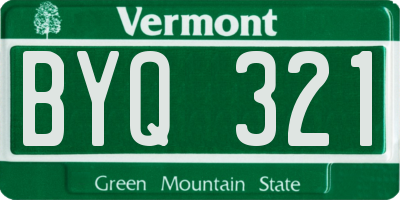 VT license plate BYQ321