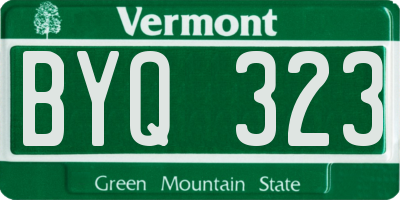 VT license plate BYQ323