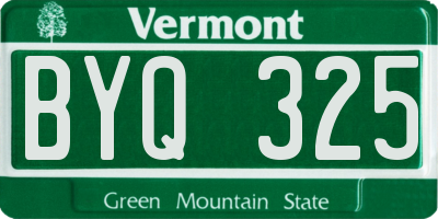 VT license plate BYQ325