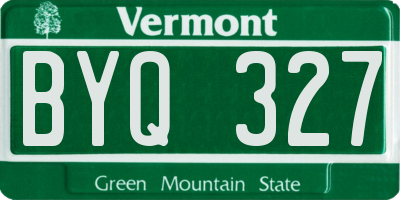 VT license plate BYQ327