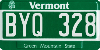VT license plate BYQ328