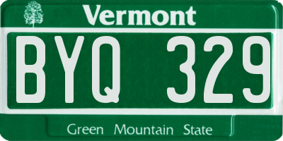 VT license plate BYQ329